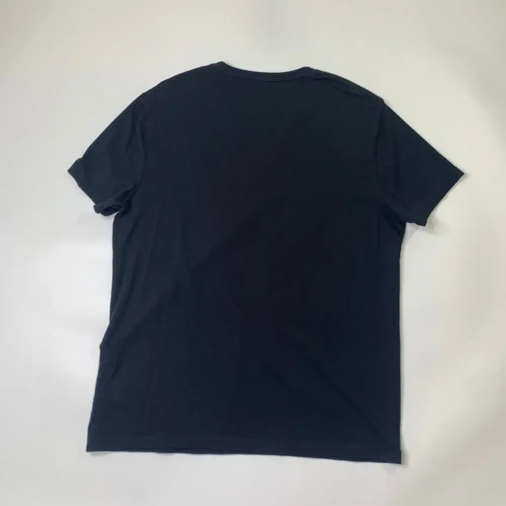 Tommy John Shirt Mens Large Black Pima Cotton Blend Stretch Split V Neck Stretch